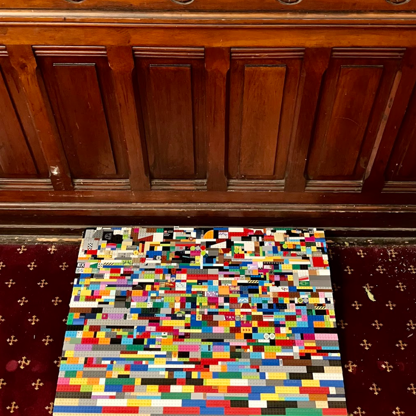 On the floor of the President's office sits the lego ramp